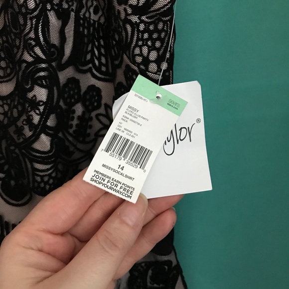 J. Taylor Black Cocktail Party Dress Velvet 14 🖤 - Picture 12 of 13